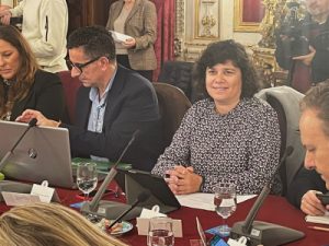 Carmen Álvarez, en el Pleno de diciembre.